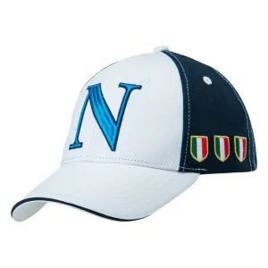 Cappello Baseball Scudetto Ssc Napoli Bicolore Bianco