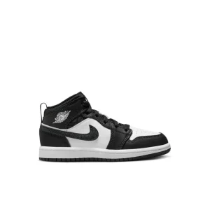 Jordan 1 Mid SE PS Panda Elephant Scarpe Nere Bianche kids