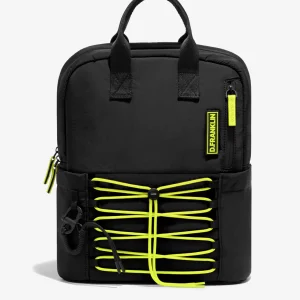 Multi-Pocket Nylon Backpack Black + Custom Set Lime