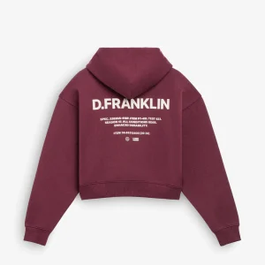 Worldwide Crop Hoodie Wine