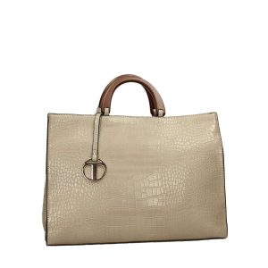 Borsa a mano con stampa coccodrillo