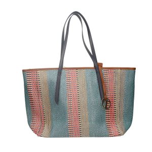 Tote bag woven blu