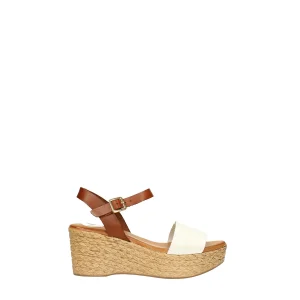 Sandali in vera pelle con zeppa alta 7cm