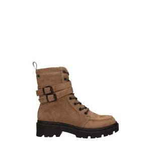 Stivaletti scamosciati con doppio cinturino. Tacco alto 5cm