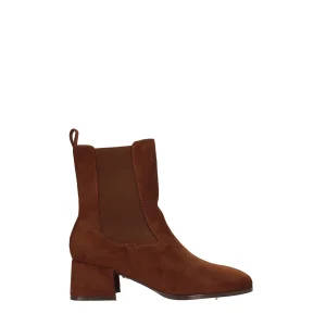 Stivaletti scamosciati con tacco largo alto 5.5cm