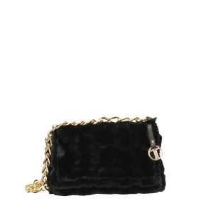 Pochette in finta pelliccia con tracolla