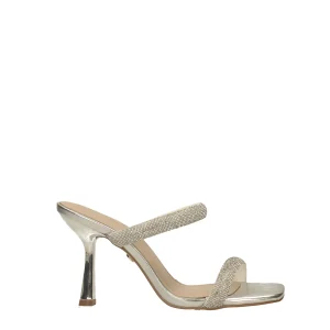 Mules con fasce tempestate di strass. Tacco alto 9cm