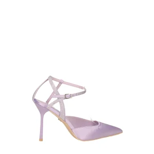 Décolleté con cinturino ricoperto da strass.Tacco alto 7.5cm