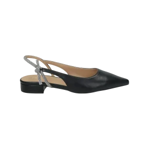 Ballerine con cinturino in strass.Tacco alto 2cm