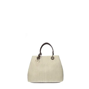 Tote bag con contrasto manico.