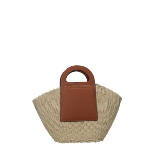 Borsa a mano in paglia con dettagli