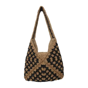 Tracolla in paglia con design bi