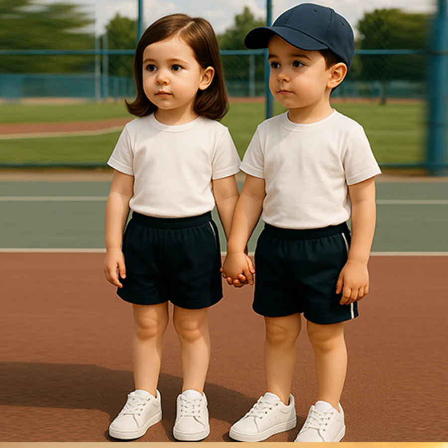 Divisa Scolastica Pantaloncino elasticizzato bambini con profili - immagine 2