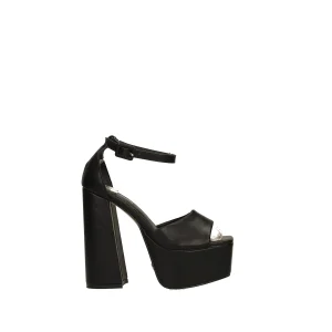 Sandali platform con tacco a colonna alto 14cm