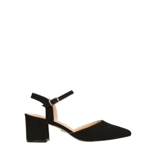 Décolleté a punta in microfibra. Tacco alto 5.5cm